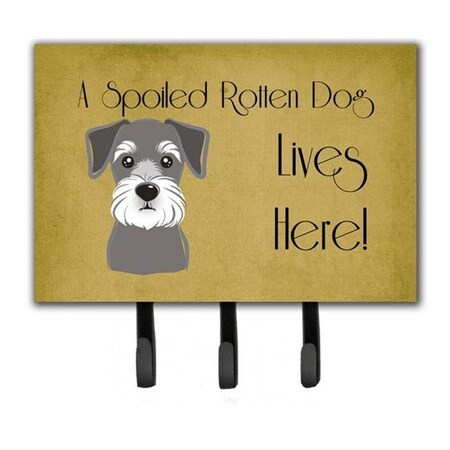 Carolines Treasures Carolines Treasures BB1454TH68 Schnauzer Spoiled Dog Lives Here Leash & Key Holder BB1454TH68